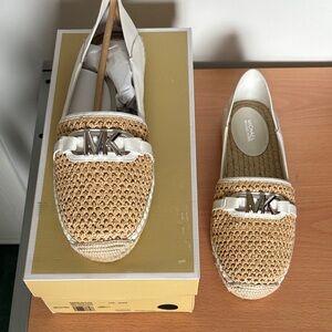 Michael Kors White and Tan Espadrilles
